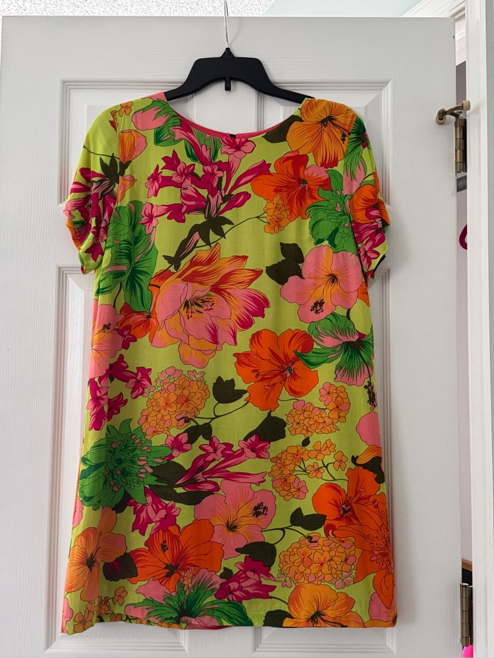 Lucy Love Lime Floral Mini Dress with Pink & Orange Blooms